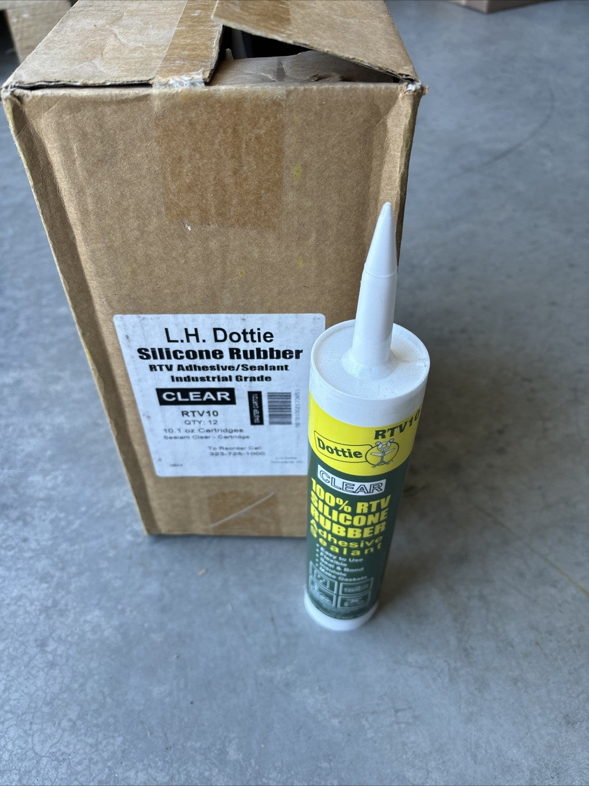 Dottie Clear Rtv10 Clear Silicone 12pk, 10.1oz Cartridges.0