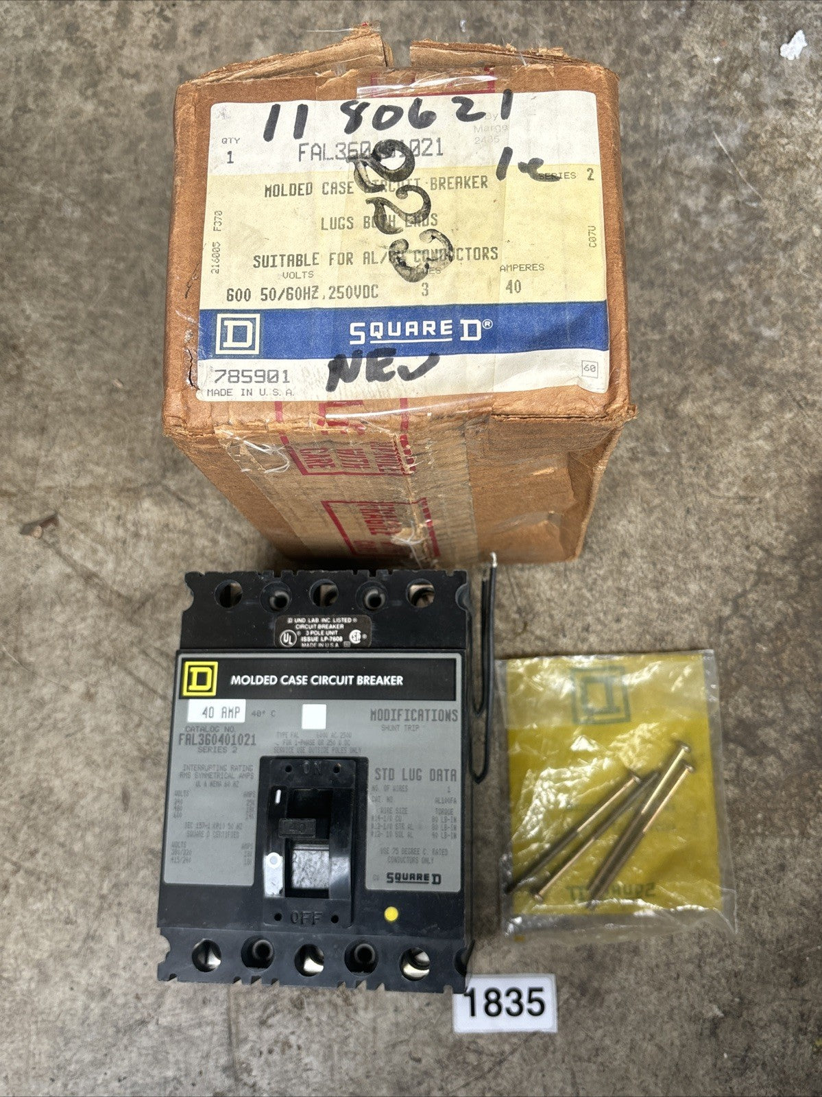 Square D FAL360401021 Interruttore circuito industriale 40 Amp 3 poli0