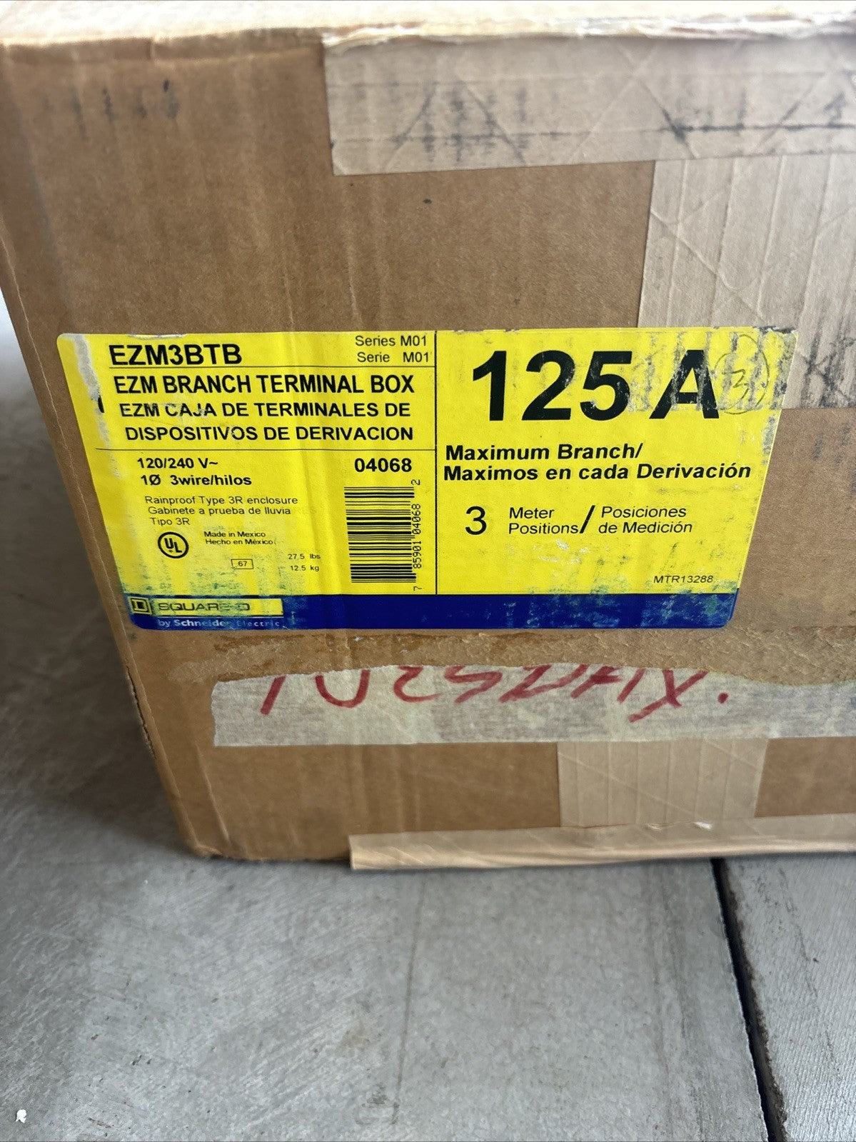 Square D/Schneider Electric EZM Branch Terminal Box EZM3BTB 125A, 120/140 V~0