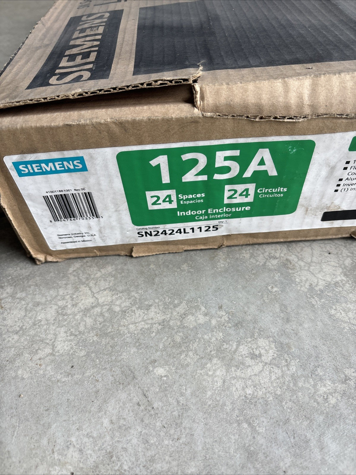 Siemens SN2424L1125 Main Lug Load Center 125A 1 Phase 120/240V1