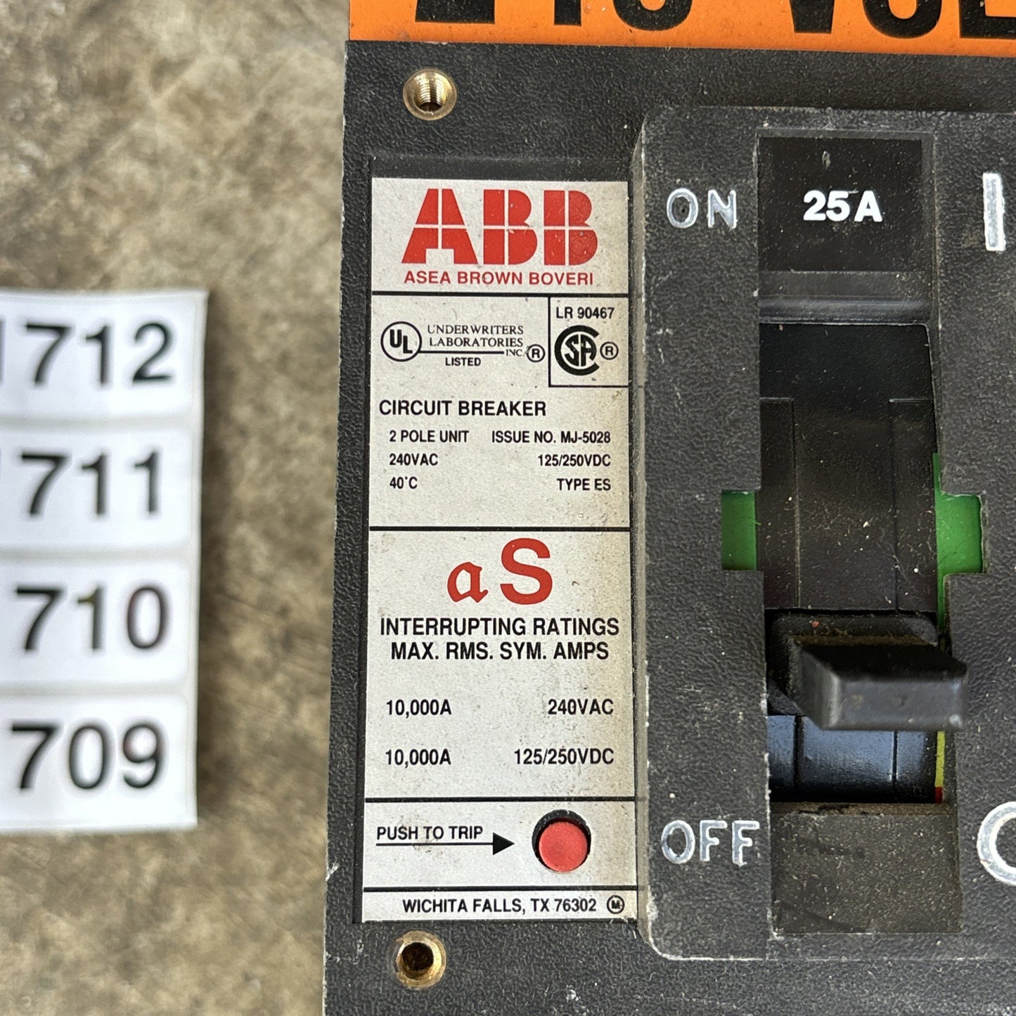 ABB CIRCUIT BREAKER TE2060 TE3060 TE2100 TE3100 TE2150 TE3150 100A TYPE EH USED2