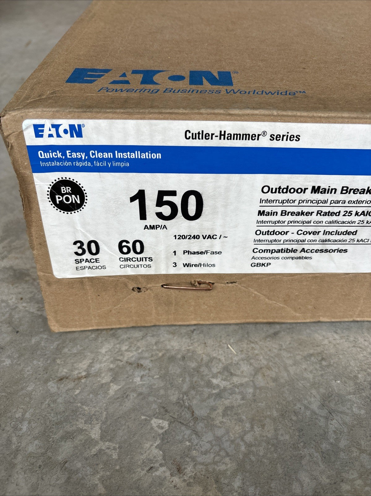 Eaton BRP30B150R Loadcenter 150A Main Breaker NEMA 3R 30 Space 60 Circuit1