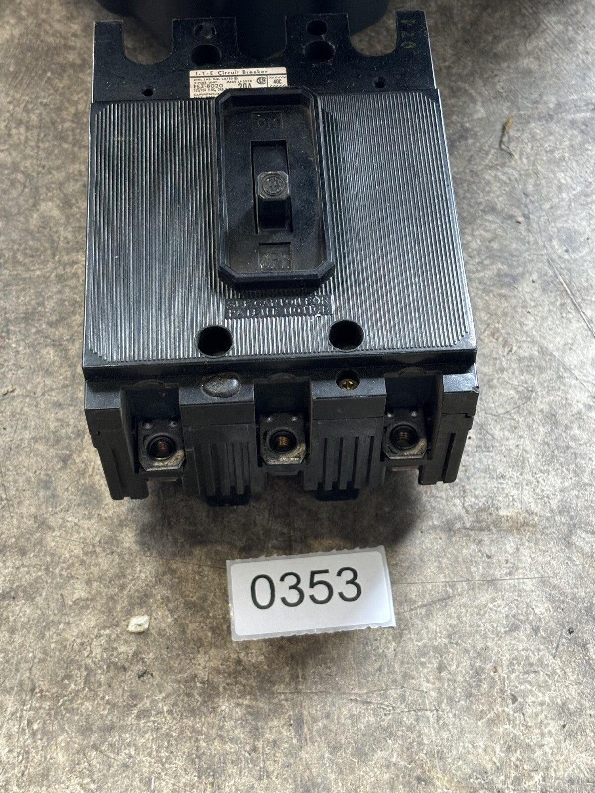 ITE EF3 B020 Circuit Breaker 20 Amp 3 Pole 240 Vac2
