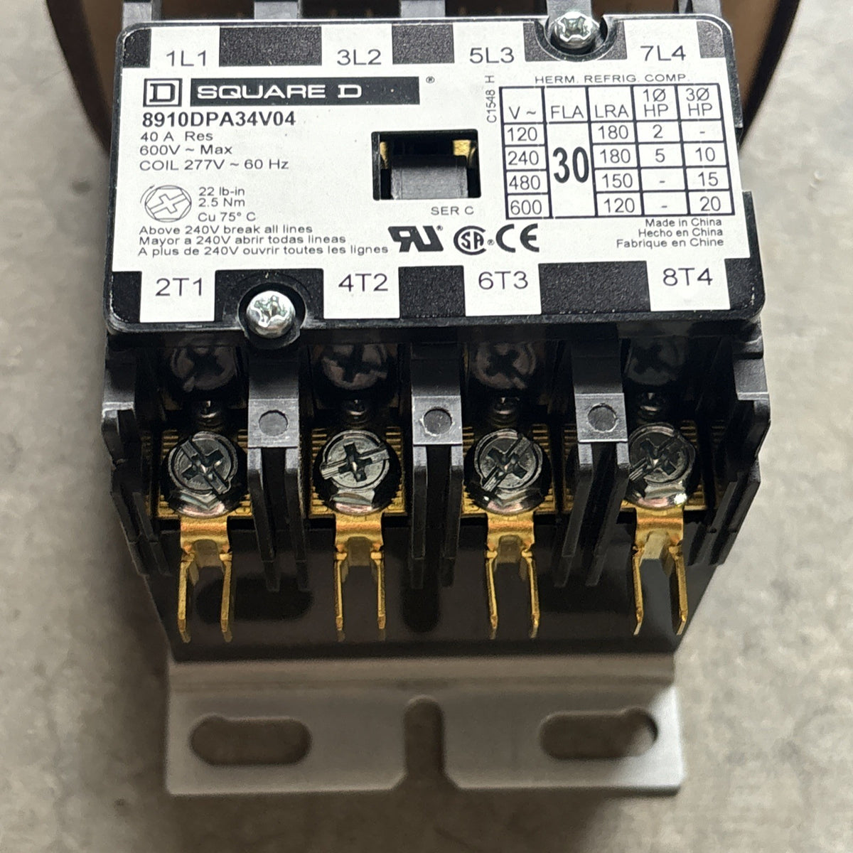 Square D 8910-DPA34 V04 Contactor - 277V 60 Hz Coil3