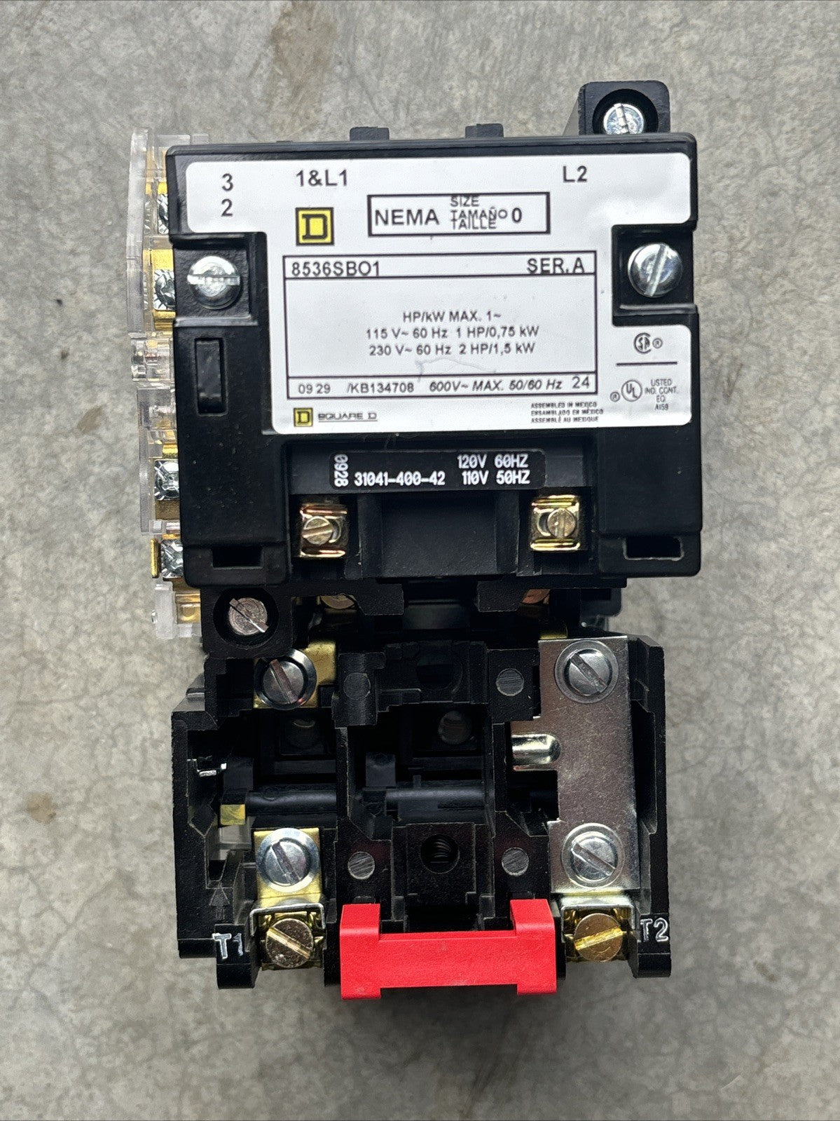 New Take Out SQUARE D 8536SBO1 NEMA Size 0 Starter.0