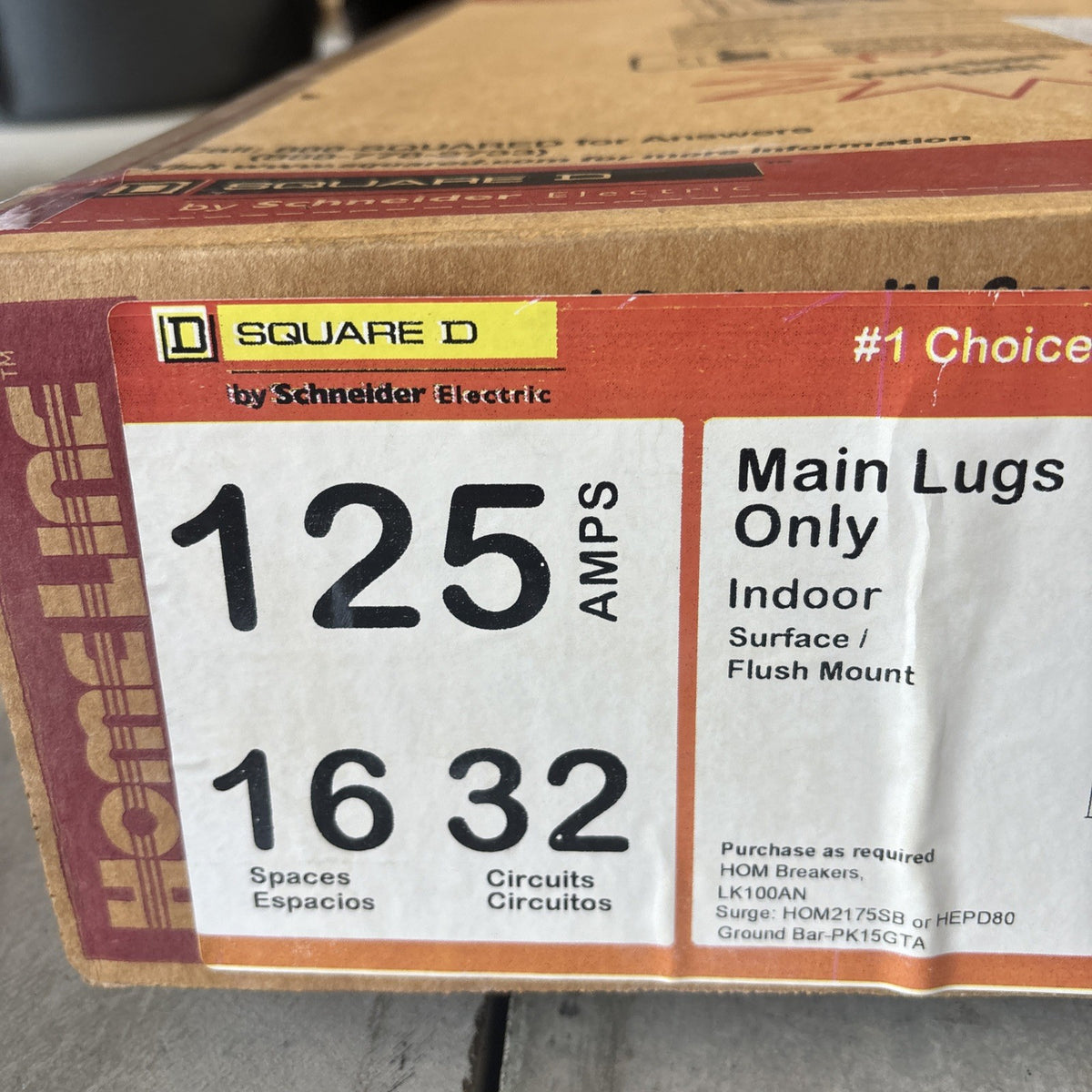   NEW   Square D HOM1632L125PC 125 Amp Load Center 16 Space 32 Circuit Indoor2