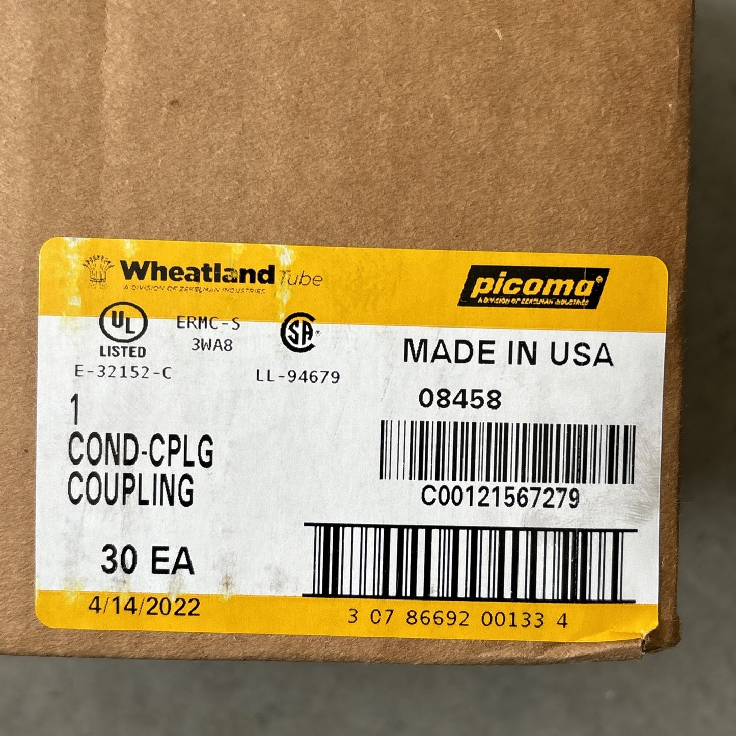 New (Lot of 30) WHEATLAND TUBE 1'' STEEL CONDUIT COUPLING 084581