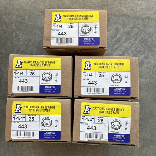 125 ARLINGTON INDUSTRIES 443 1 1/4" plastic insulating bushings0