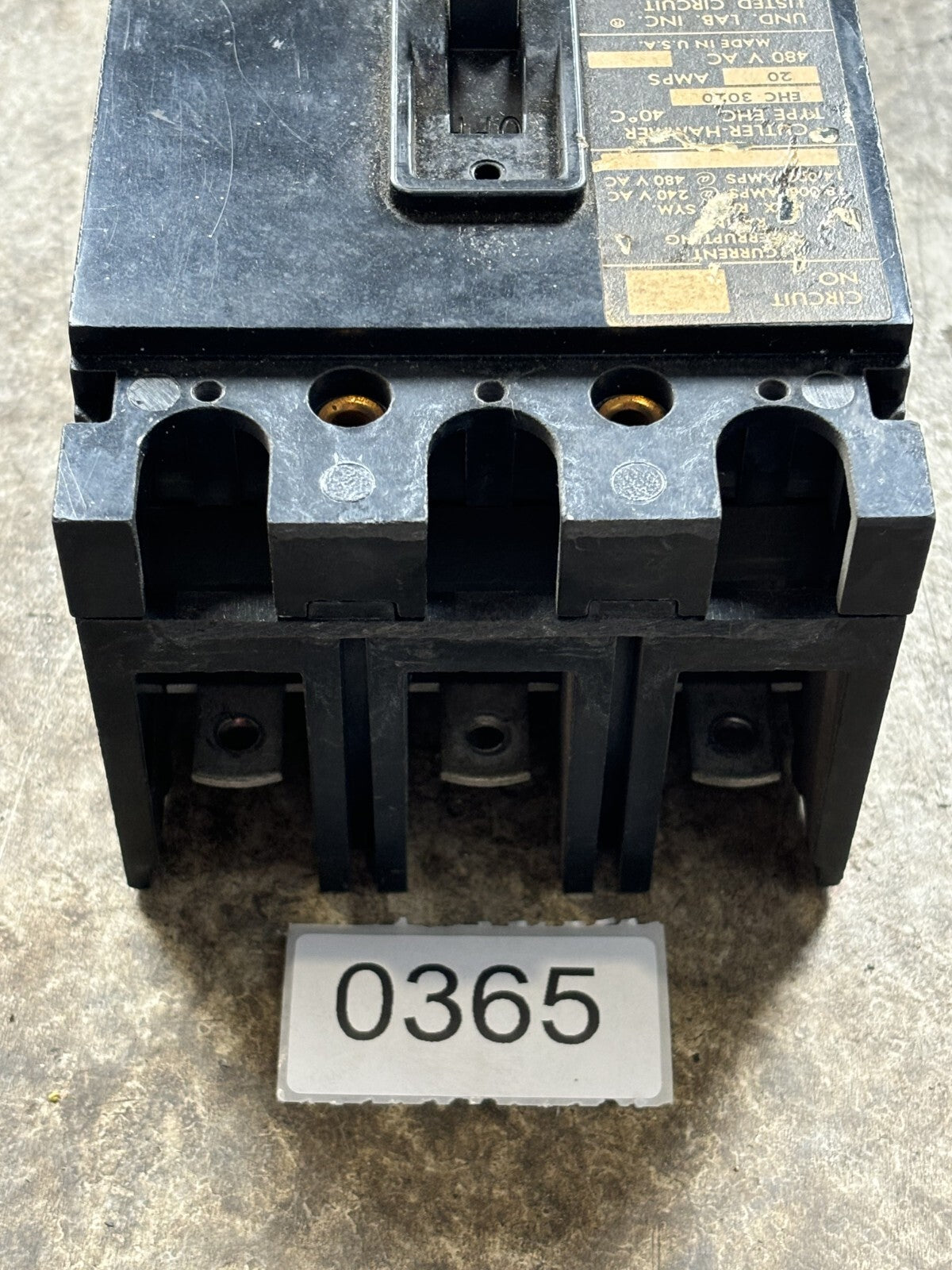 Cutler Hammer EHC3020 Circuit Breaker 20 A 3P 240/480V3