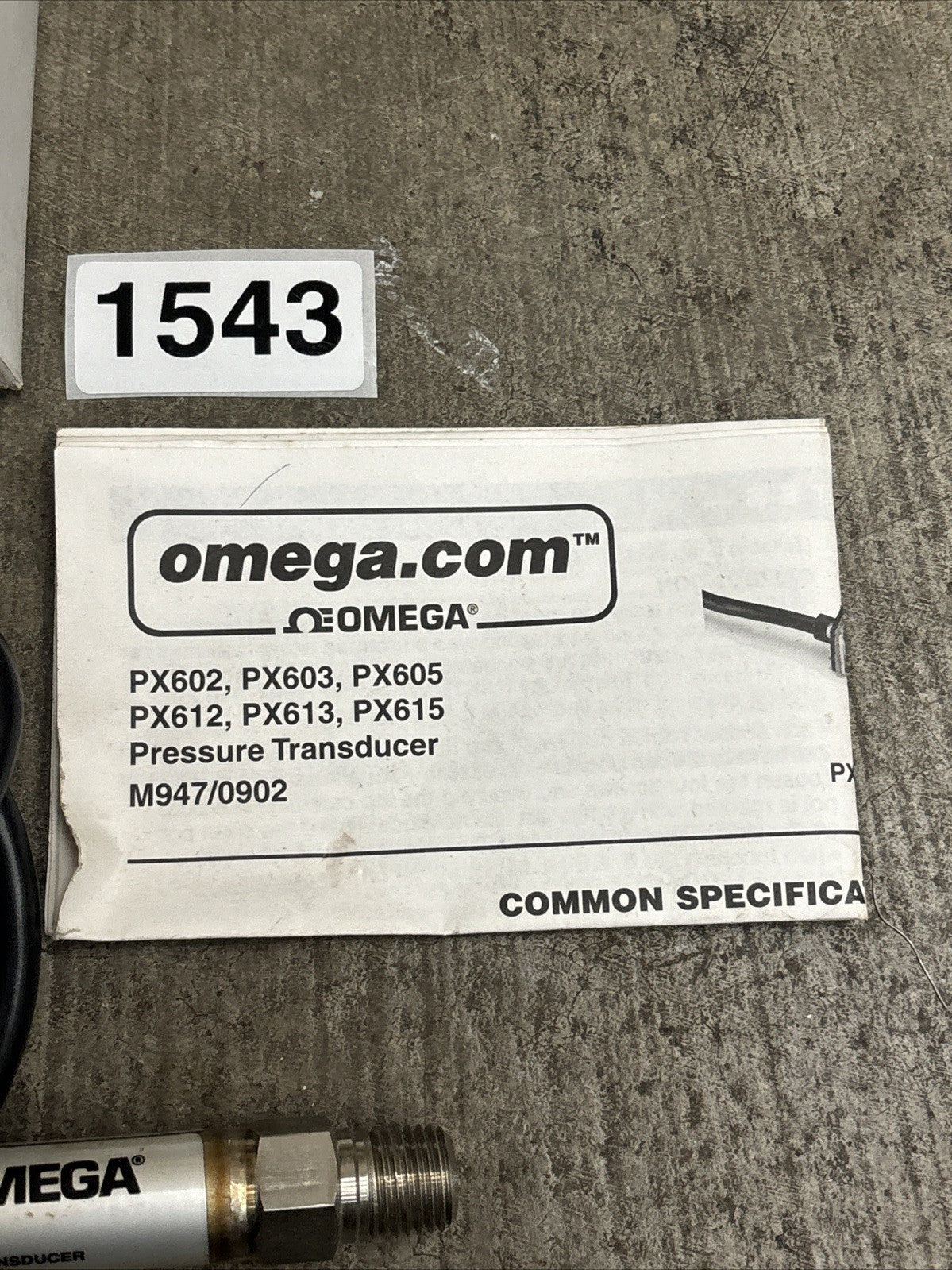 OMEGA ENGINEERING PX603 060G5V / PX603060G5V Transducer 0 60 Psi Range 1 5 VDC2