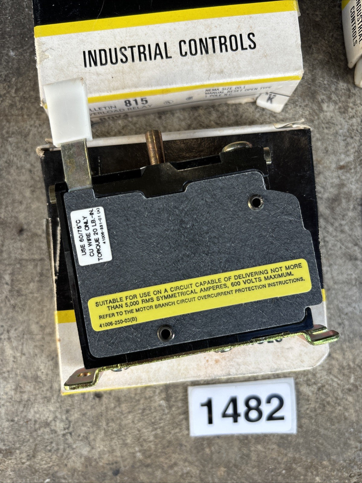 LOT OF 5 ALLEN BRADLEY 815 B0V4 OVERLOAD RELAY NEW2
