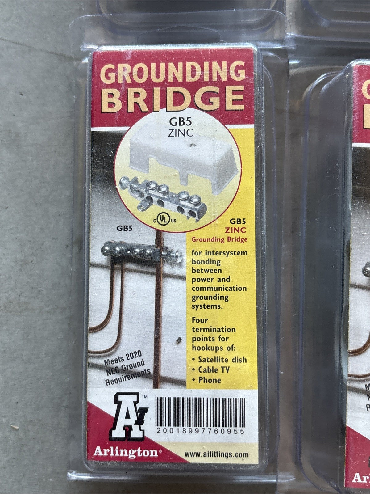 Lot If 6 Arlington Industries GB5 1 Zinc Grounding Bridge With Cover1