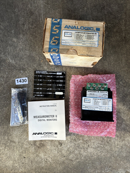 NEW Analogic Digital Panel Instrument AN25M04TPIXXIA  1 5v DC, 0 150 RPM. NEW0