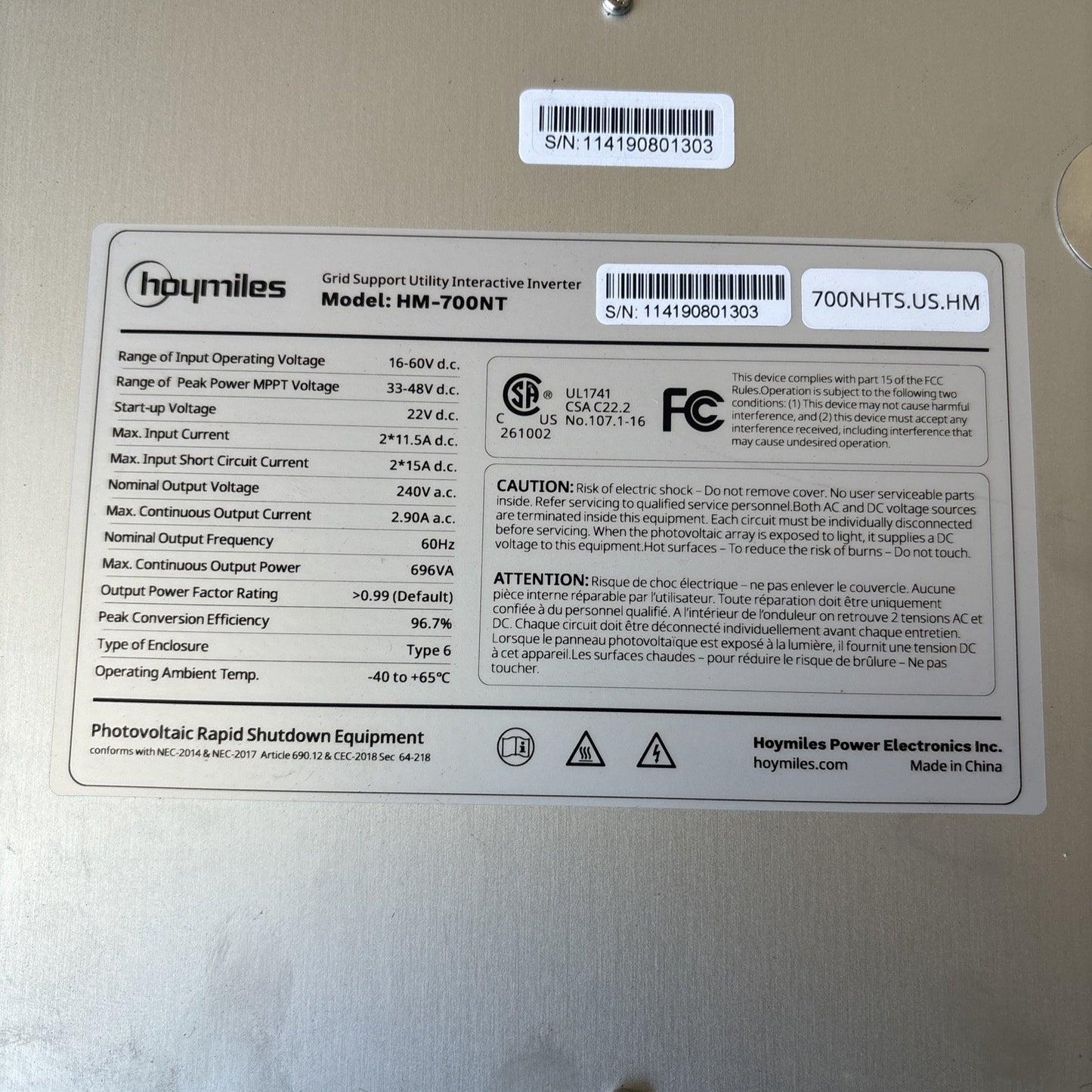 Hoymiles HM 700NT Microinverter 2 in 1 for 2 Panels2