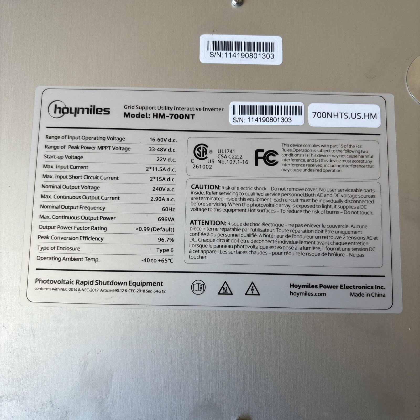 Hoymiles HM 700NT Microinverter 2 in 1 for 2 Panels2