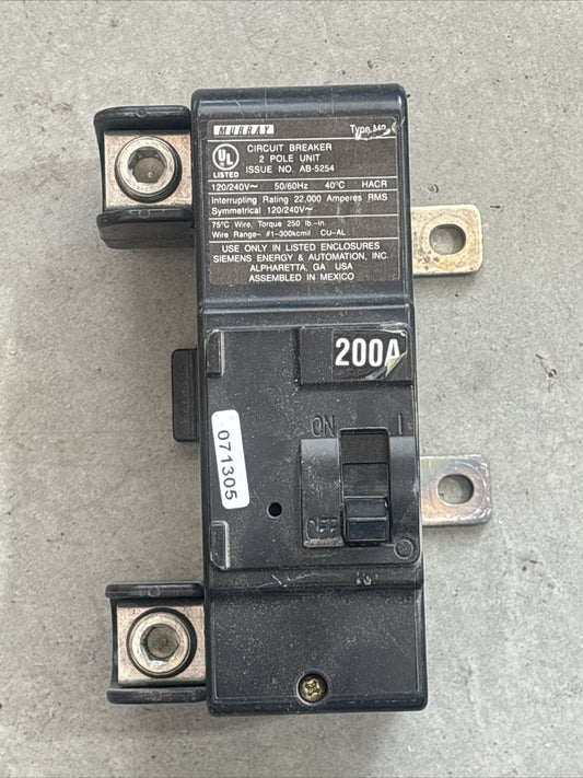 Murray M2 200A 240V 2 Pole M2200  Circuit Breaker0