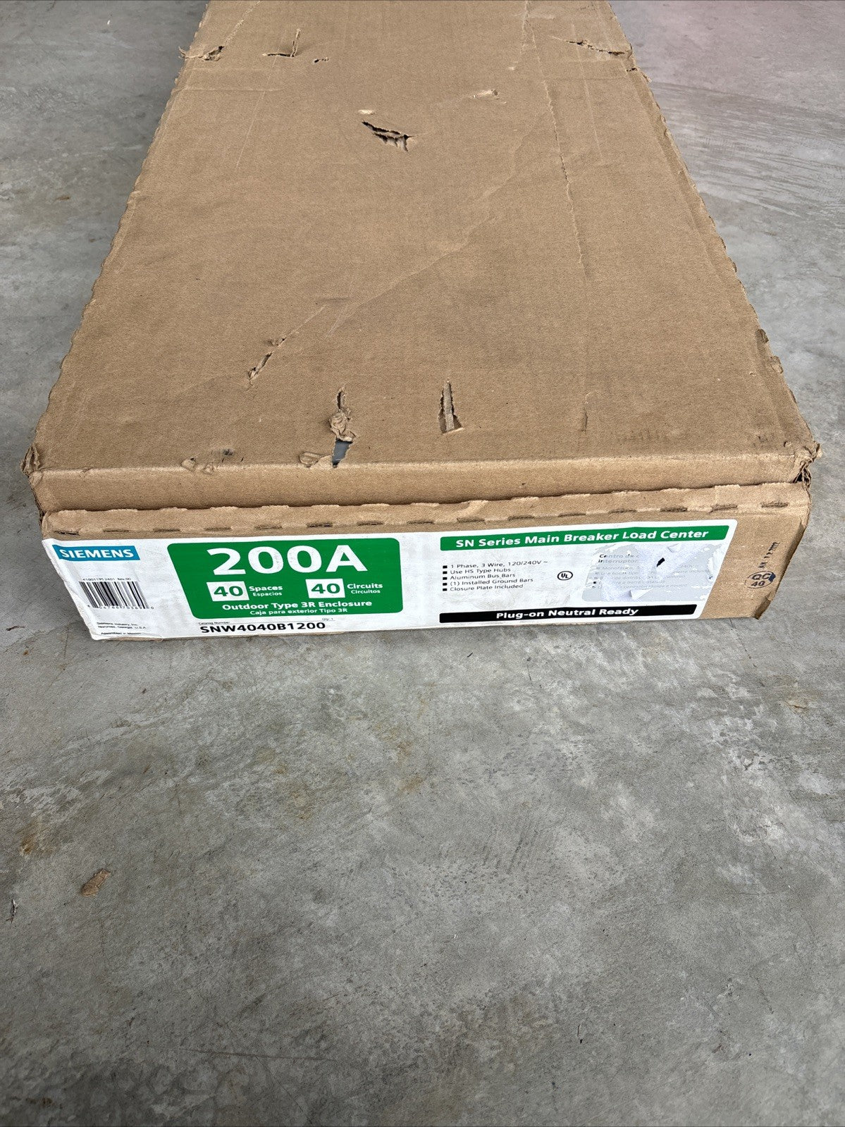 SIEMENS SNW4040B1200 200 Amp 40 Space 40 Circuit Main Breaker Load Center0