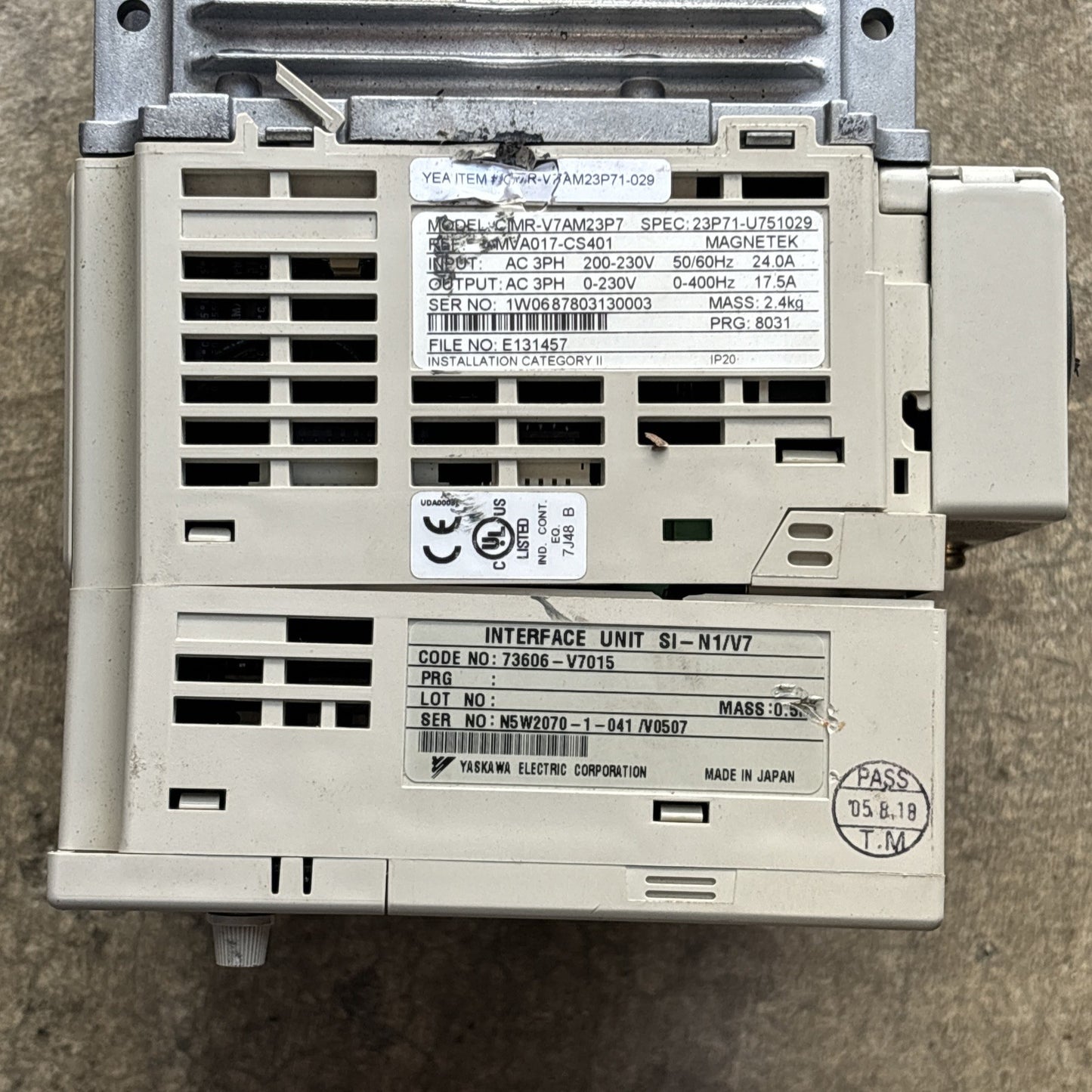 Yaskawa CIMR V7AM23P7 VS Drive GPD 315/V7 200 230V 50 60Hz2
