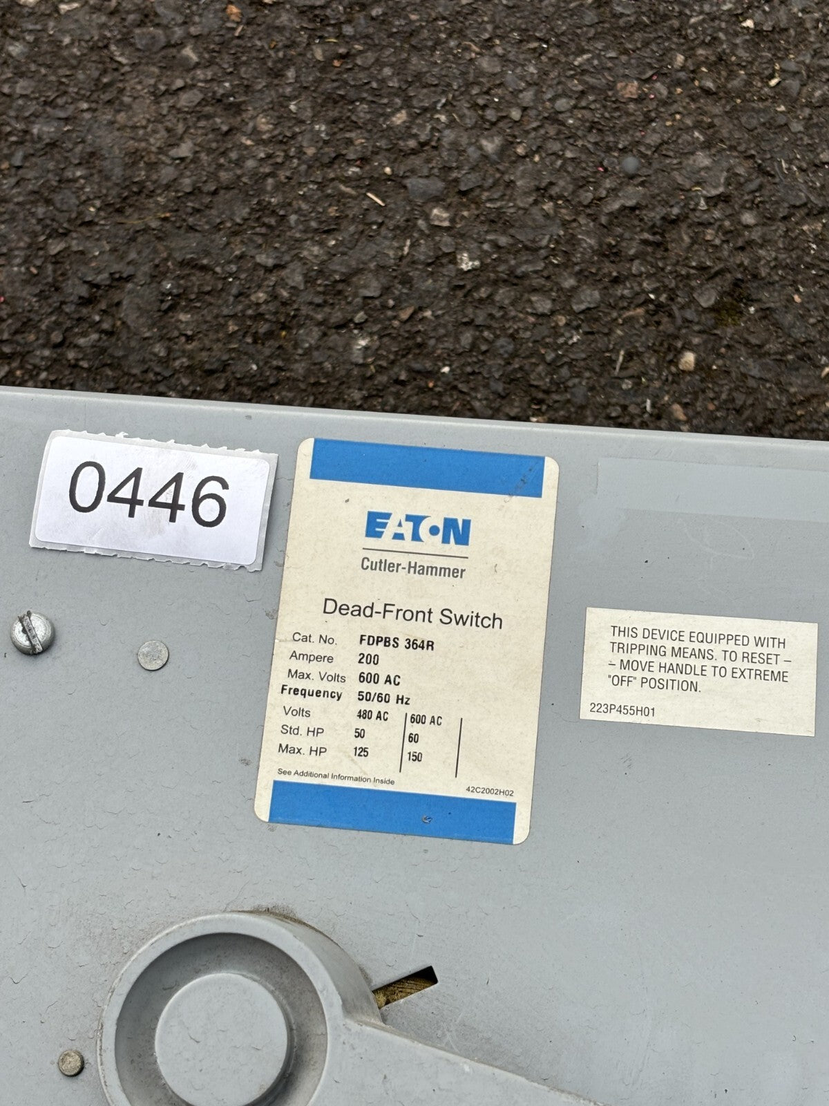 Eaton FDPBS364R Dead Front Switch 200 Amp 600 Vac1