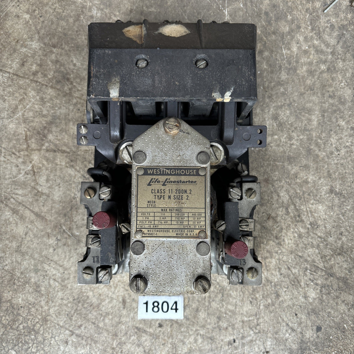 Westinghouse 11 200N.2 Starter Type N Size 2 600V 50A0
