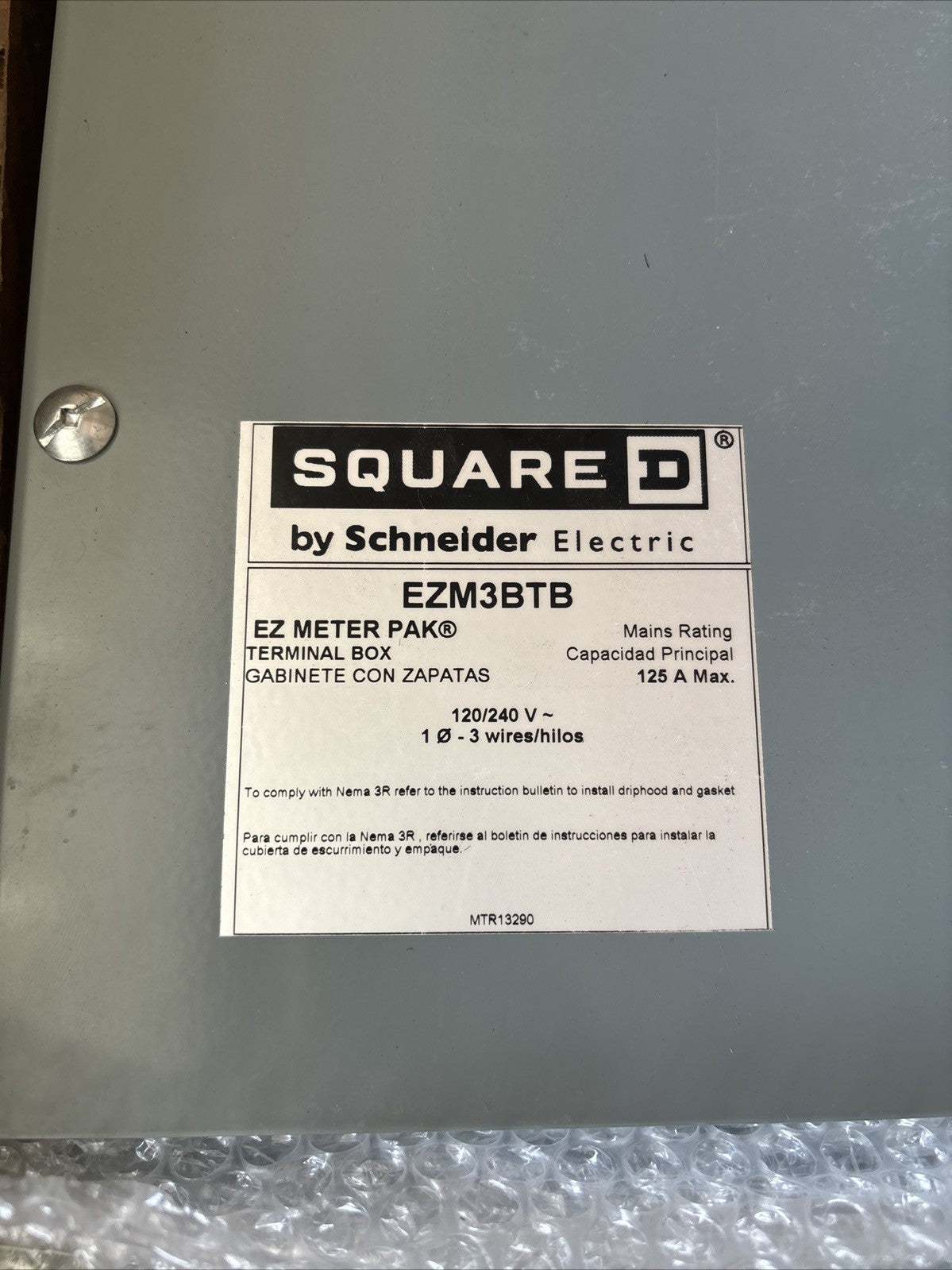 Square D/Schneider Electric EZM Branch Terminal Box EZM3BTB 125A, 120/140 V~2
