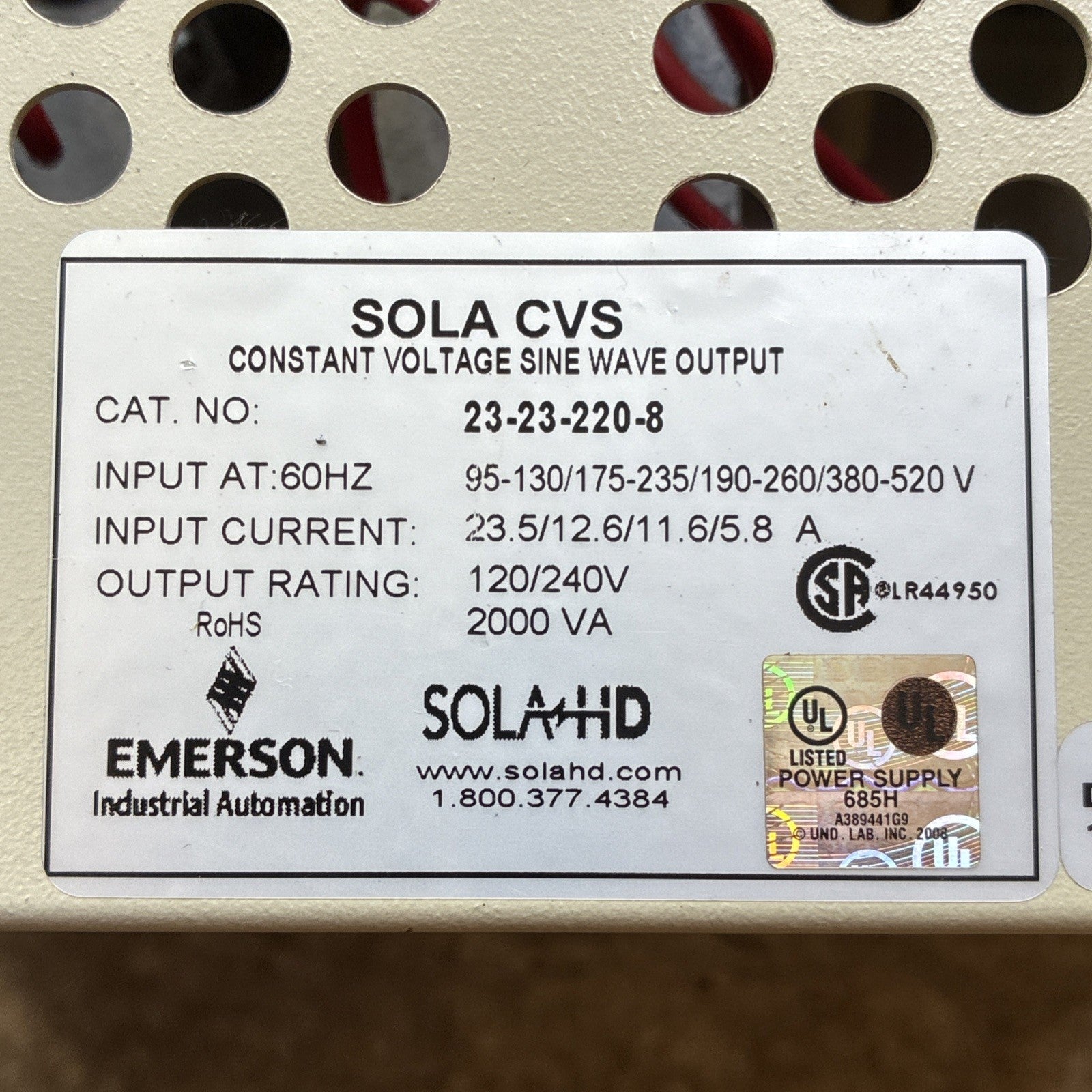 EMERSON 23 23 220 8 / 23232208 USED GOOD (FREE SHIPPING)1