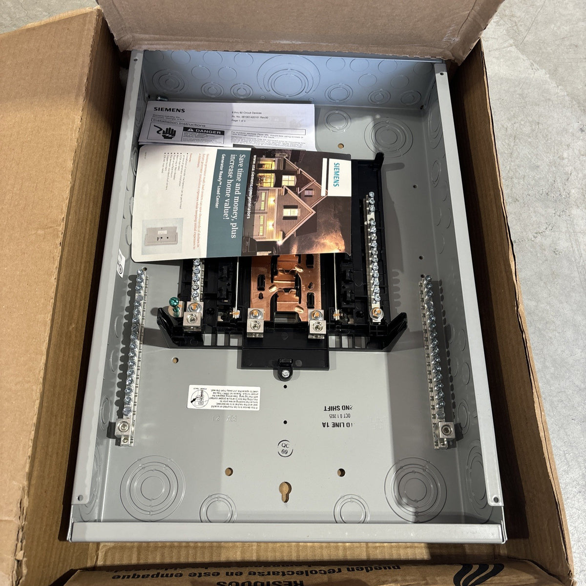 Siemens PN Series 125A 16-Space 32-Circuit Main Lug Load Center Panel3