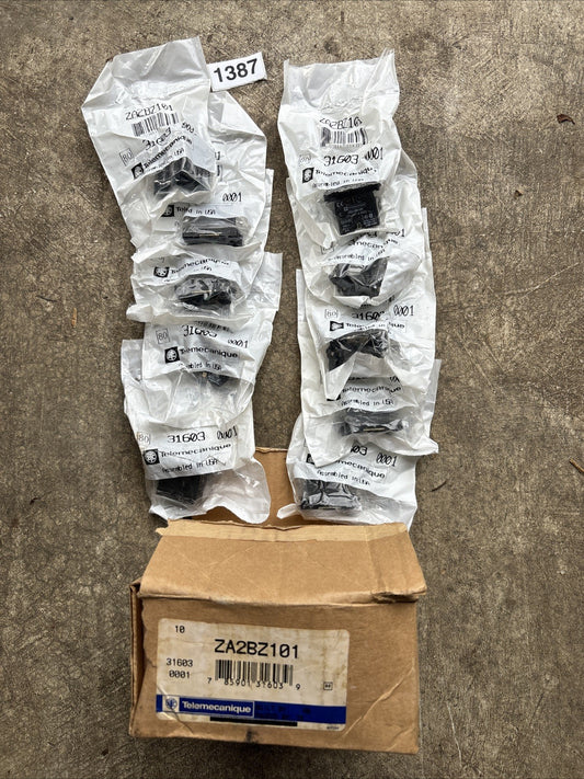 TELEMECANIQUE ZA2BZ101 10 AMP 400V PILOT LIGHT BODY AND CONTACT Lot Of 100