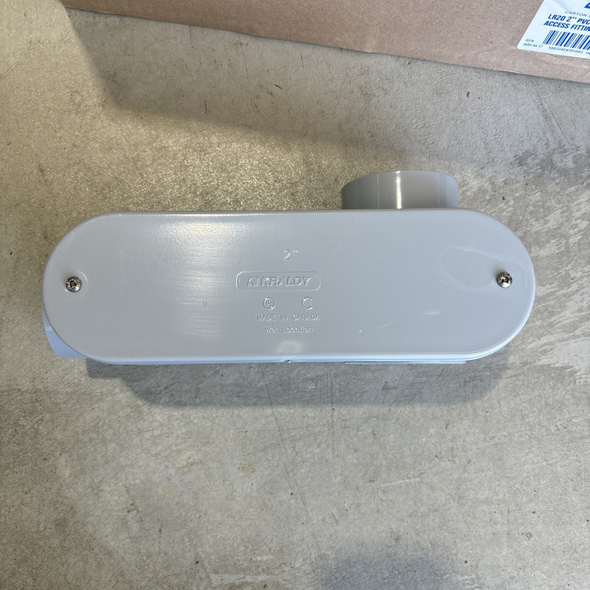 Kraloy 078169 LR20 2'' Type LR Conduit Body Access Fittings Gray PVC Case Of 102