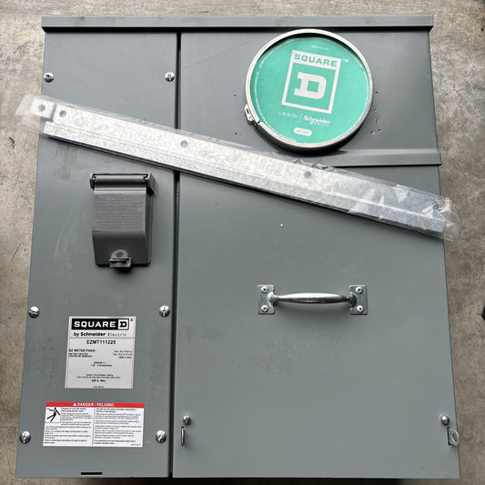 SQUARE D EZMT111225 1 PH 1200A Bus Ringed 225A EZM Meter w/ Test Bypass0
