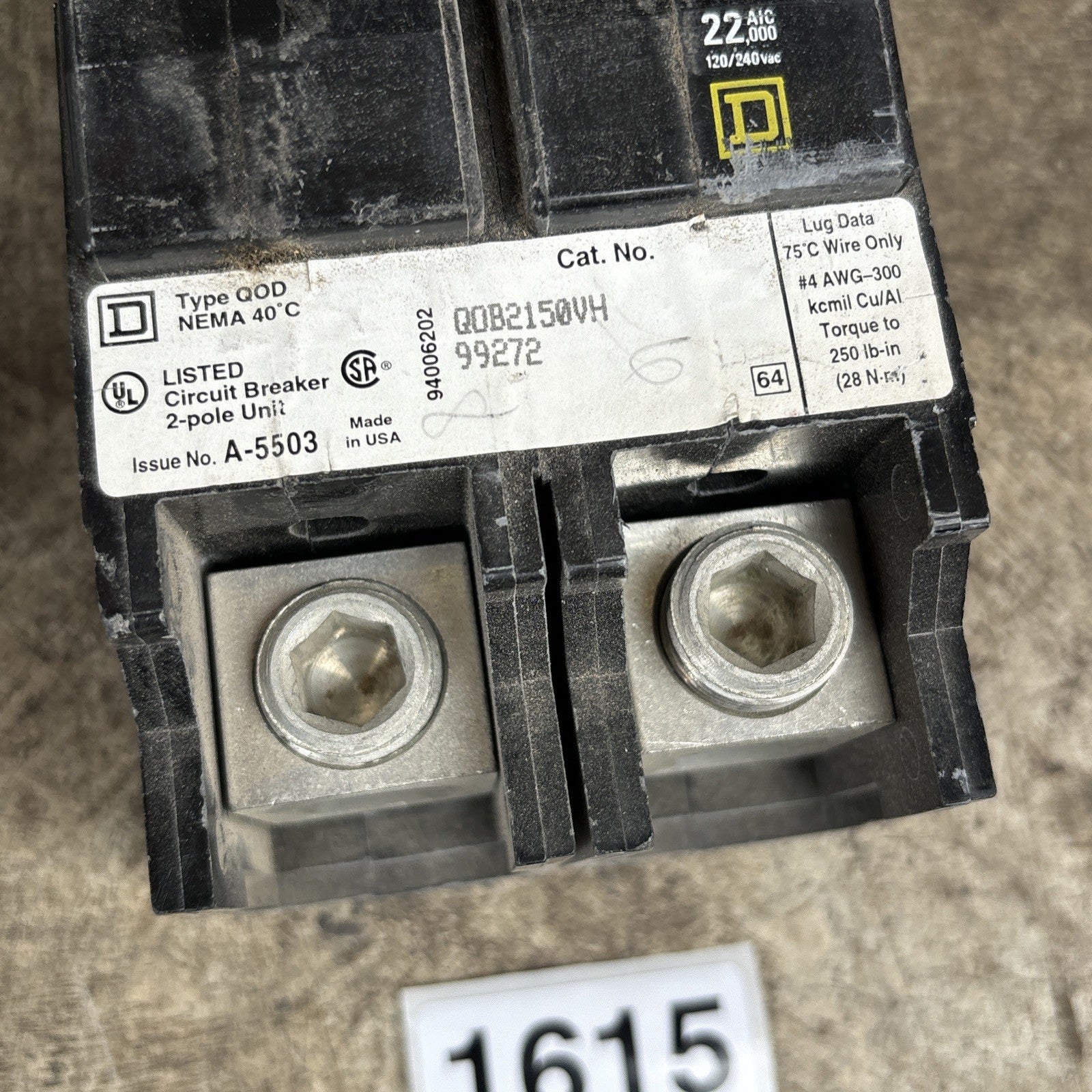 Square D QOB2150VH Circuit Breaker 150 Amp 2 Pole1