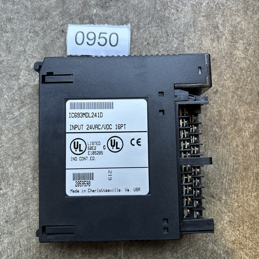 GE Fanuc Series 90 30 IC693MDL241D 24VAC/VDC 16PT Input Module USED IC693MDL2410