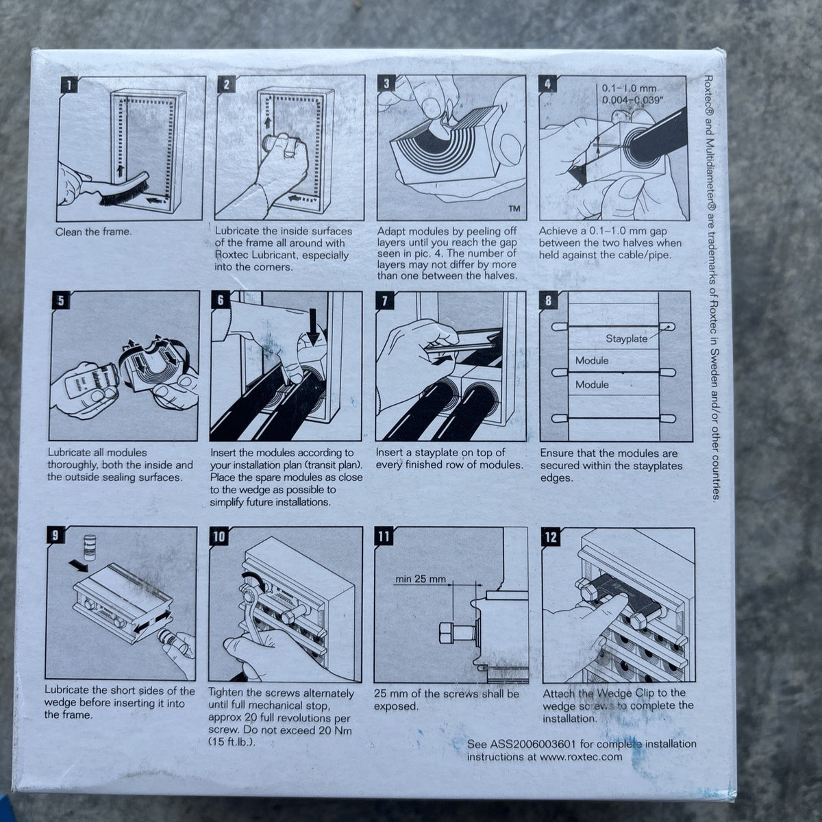Roxtec Modules RM 60 Qty 4 Cable Entry Sealing System Peel Away RM001006010003