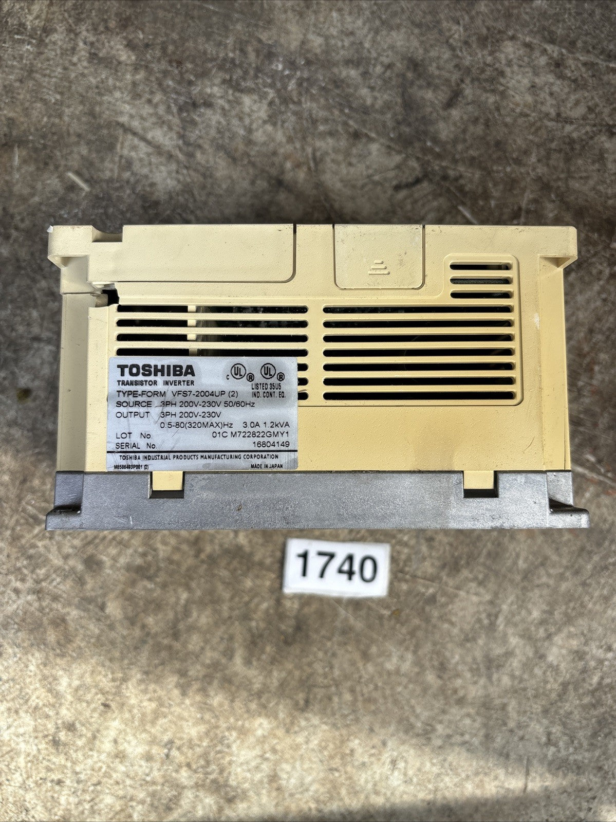 Toshiba VFS7 2004UP Transistor Invertor 3 Phase 3 Amp 200 230 Volts Works Read4