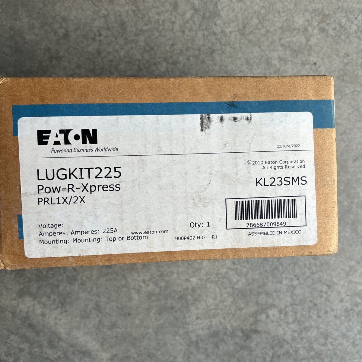 Eaton LUGKIT225 225 Amp PRL1a/2a Main or Through Feed Lug Kit0