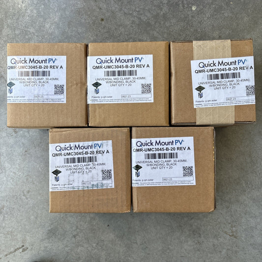 5x Cases Of 20 QMR-UMC3045-B-20 Rev A Universal Mid Clamps0