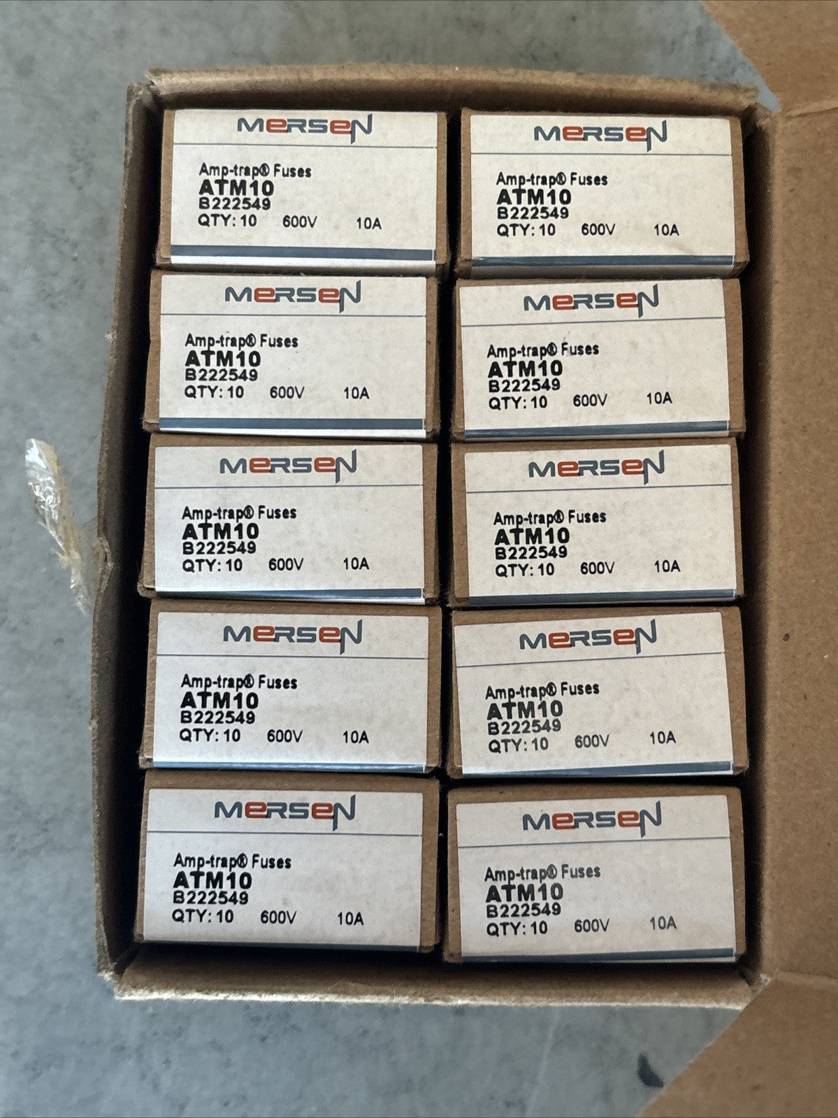 100PCS Ferraz Shawmut ATM10 MERSEN 10A 600V FAST ACTING FUSE1