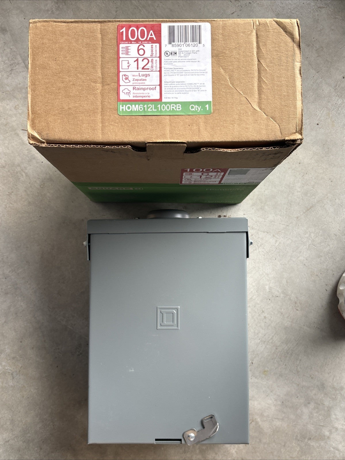Square D HOM612L100RB Circuit Breaker Load Center  100A   120/240V   6 Space NEW3