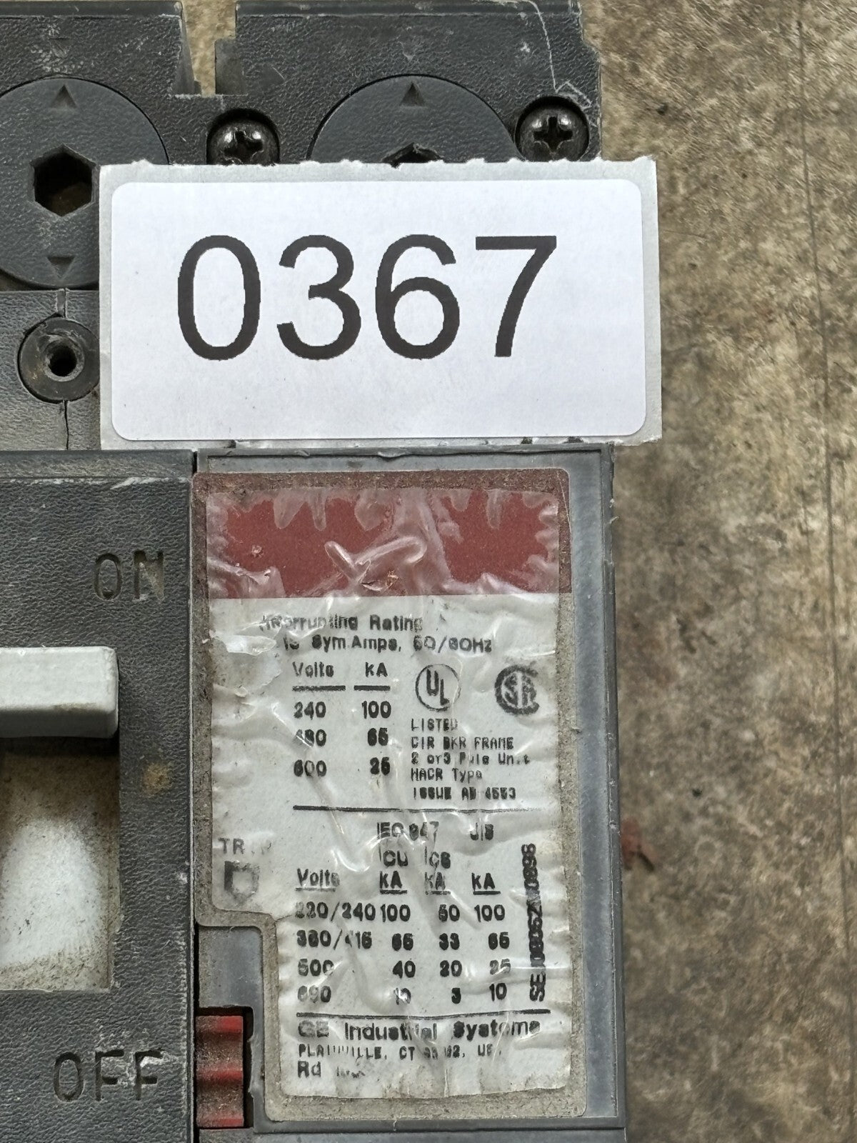 General Electric SELA36AT0100 Circuit Breaker 100 Amp 3 Pole 600 Vac2