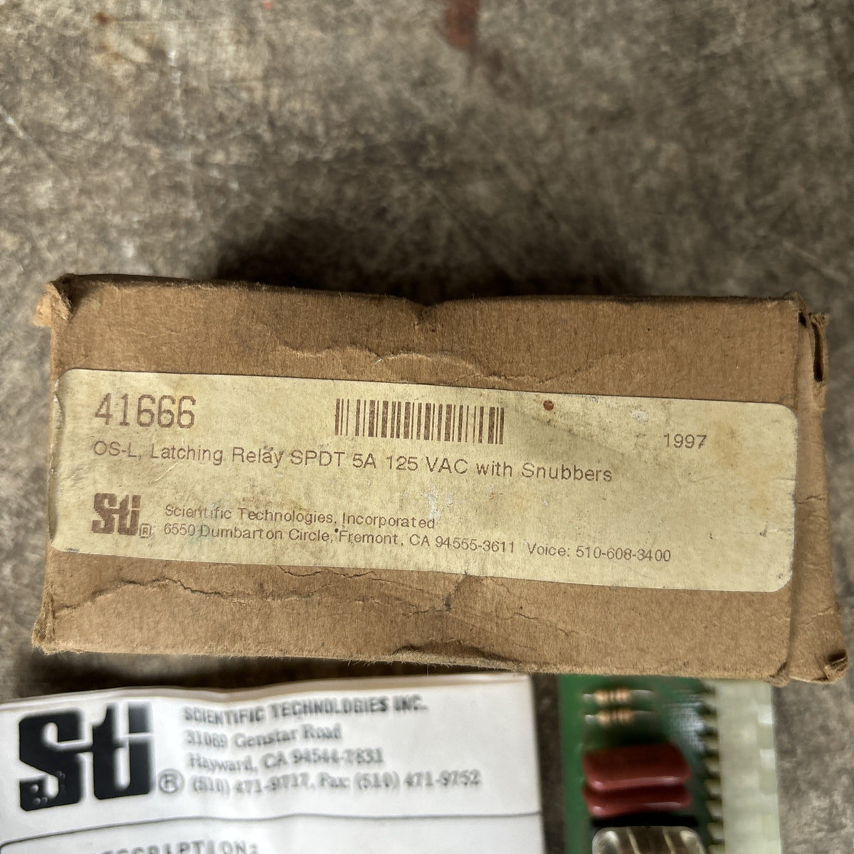 STI 41666 OS L Latching Relay w/ Snubbers SPDT 5A 125 VAC W/Snubbers, NOS, Open 1