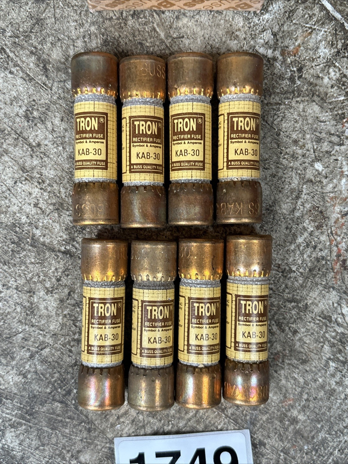 Lot Of 8 Bussmann Tron KAB 30 Fuses 30A2