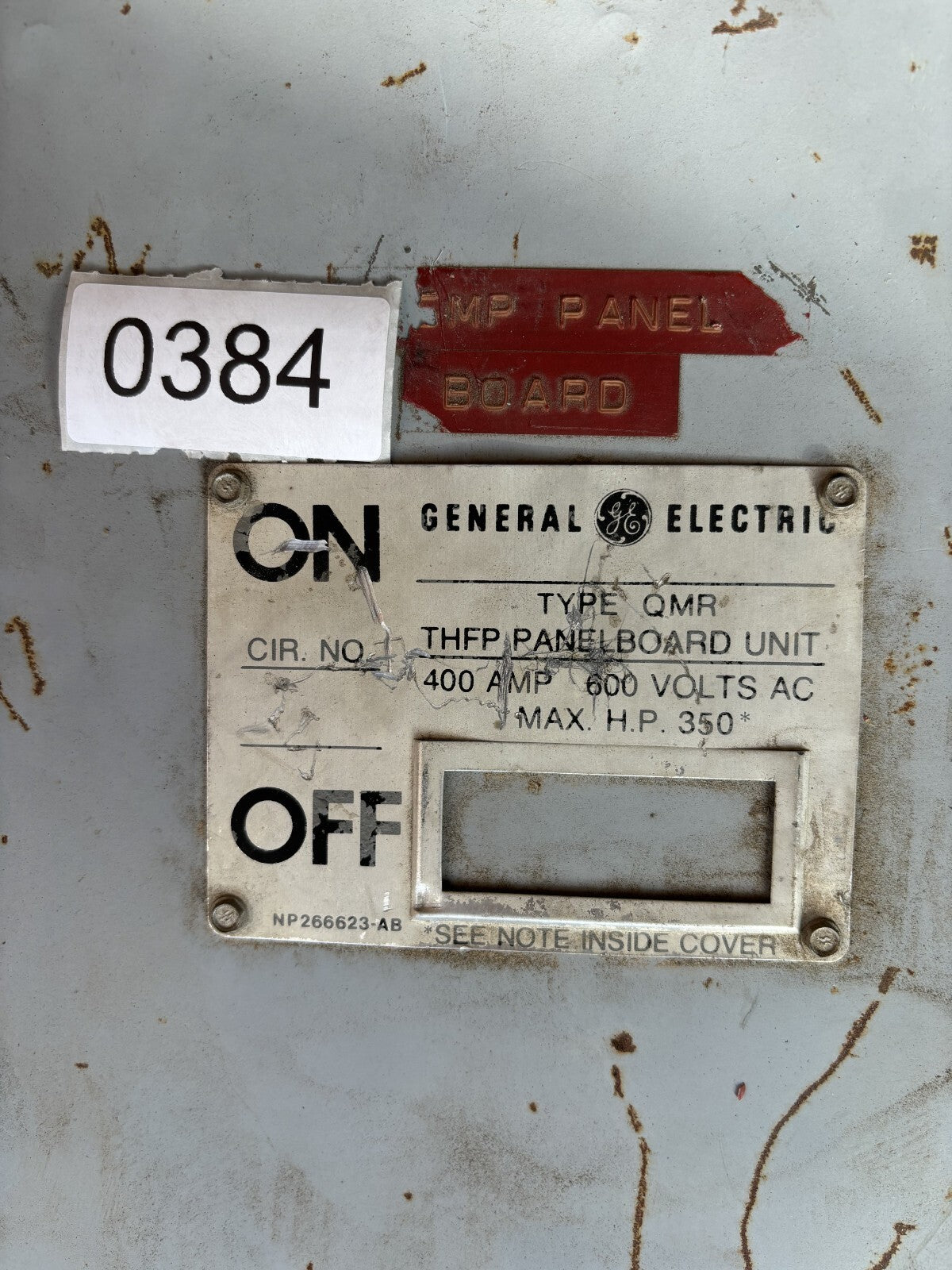 General Electric THFP365 Panelboard Unit Type QMR 400 Amp 600 Volts1