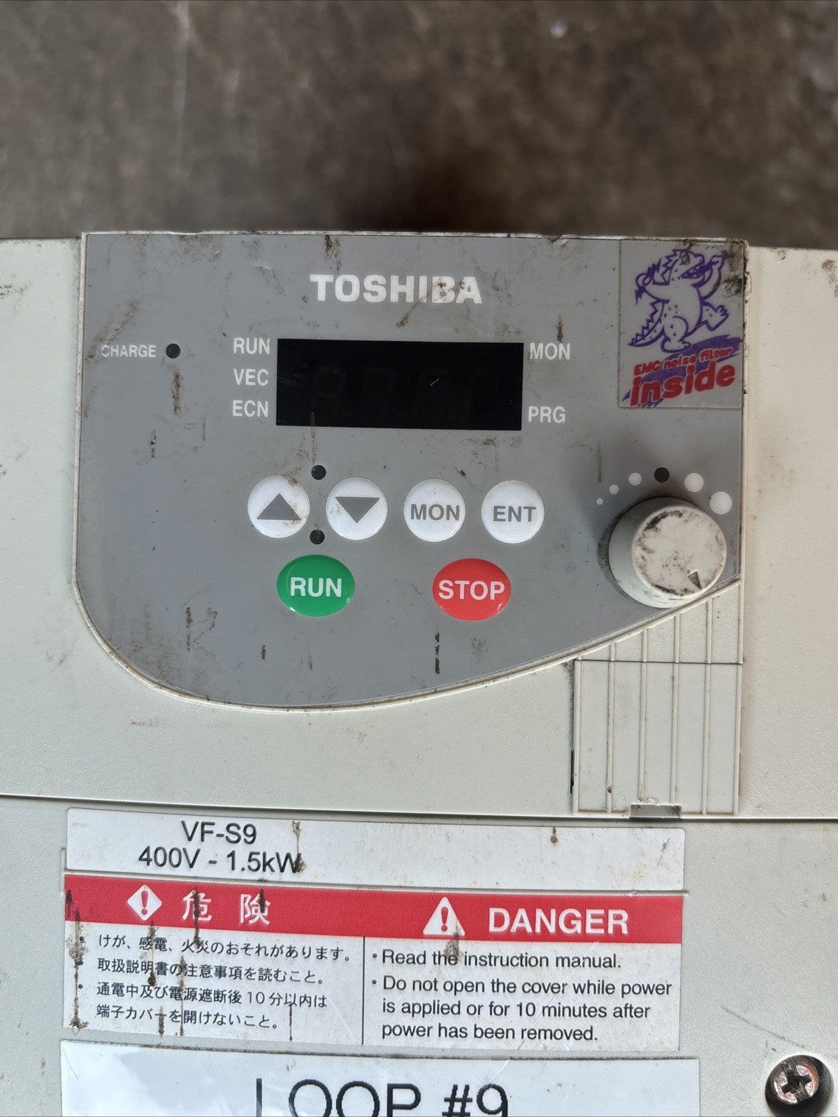 Toshiba VFS9 4015PL WN(1) VFD 0.5/400Hz 2Hp 380/500v 4.1A 3Ph In1