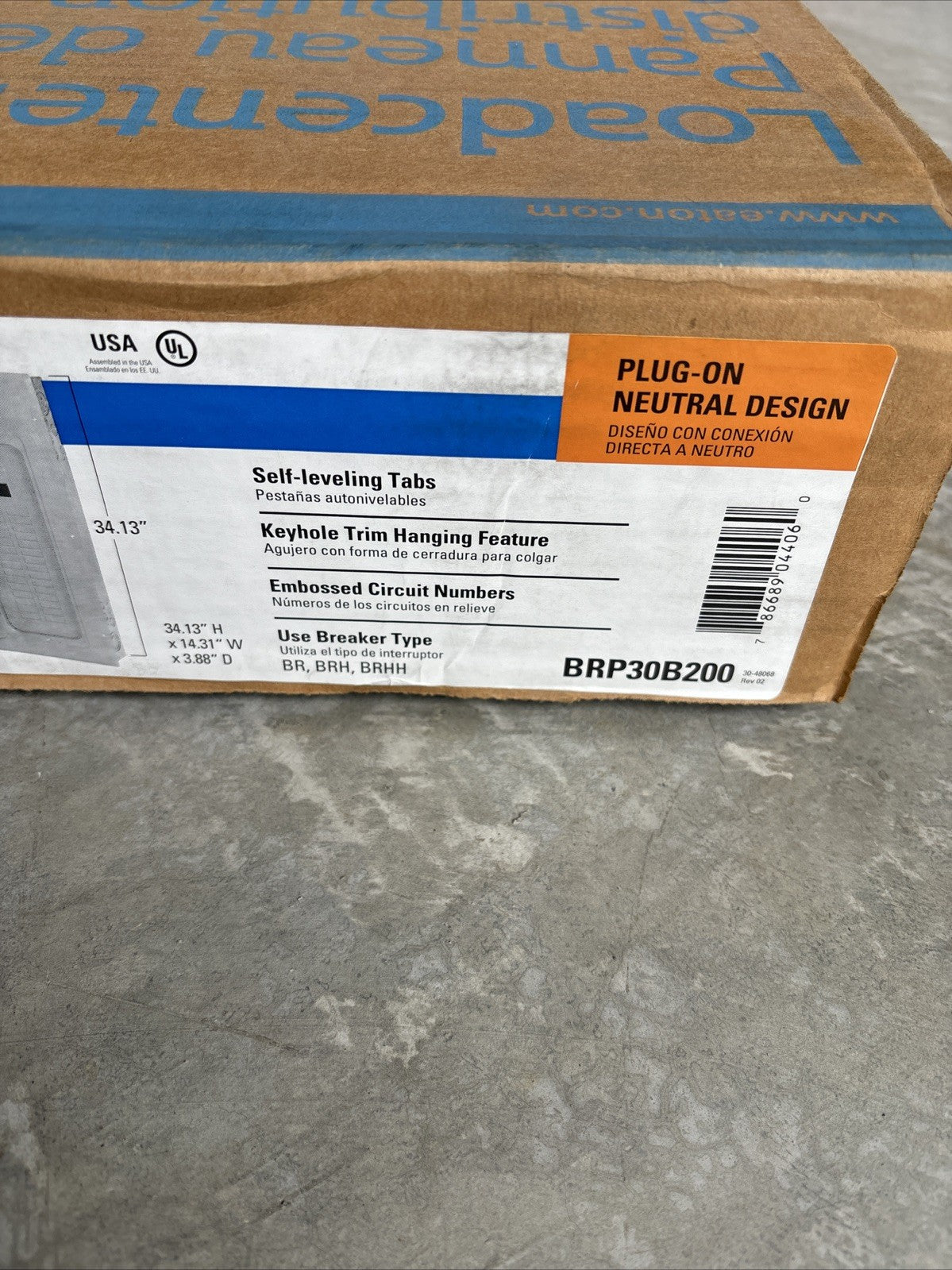 NEW EATON BRP30B200 200 AMP MAIN BREAKER PANEL 1P/3W 120/240 VAC 30 CIRCUIT1