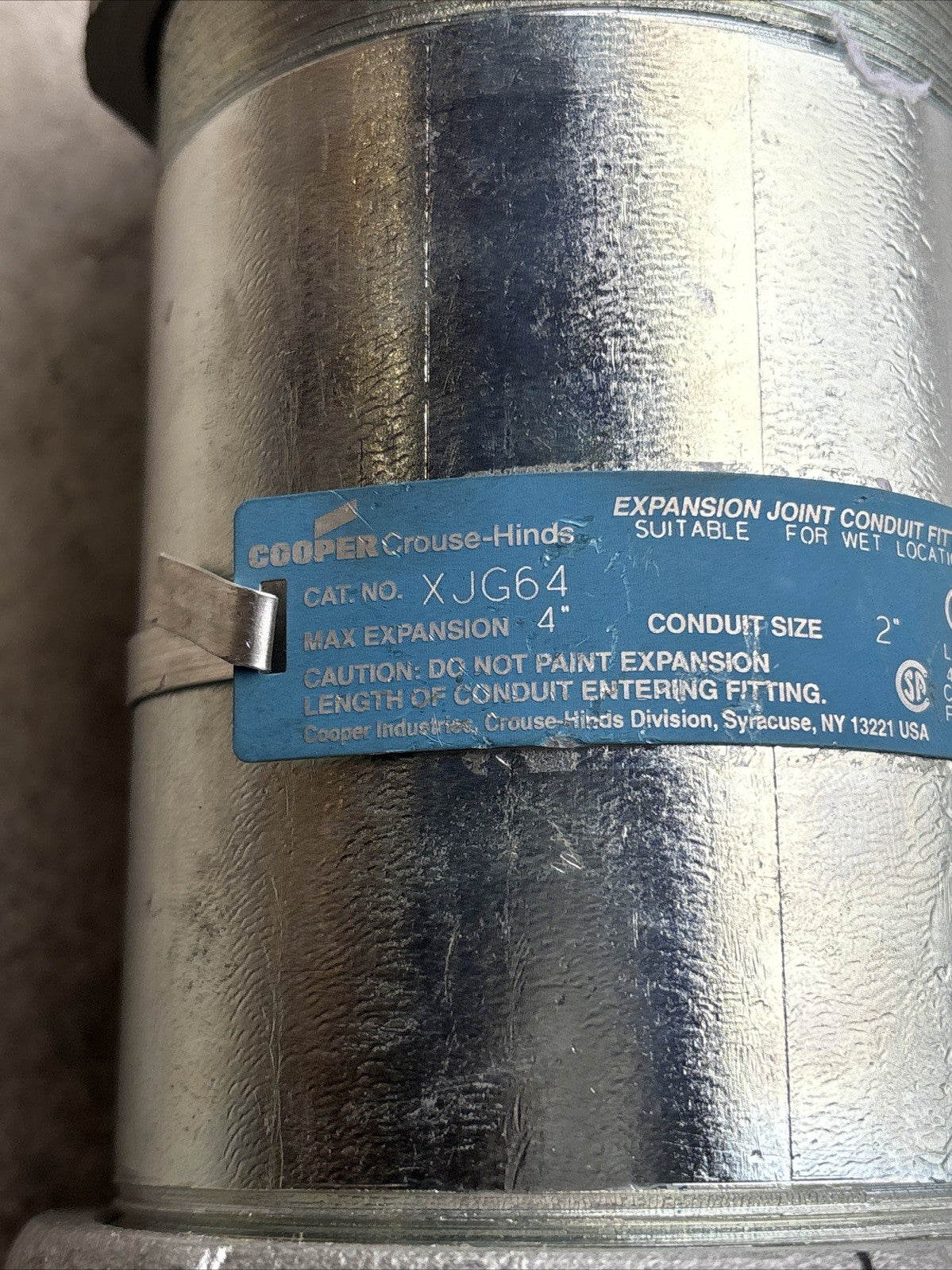 Cooper Crouse Hinds XJG64 Expansion Joint Conduit Fitting 2" Max Expansion 4"1