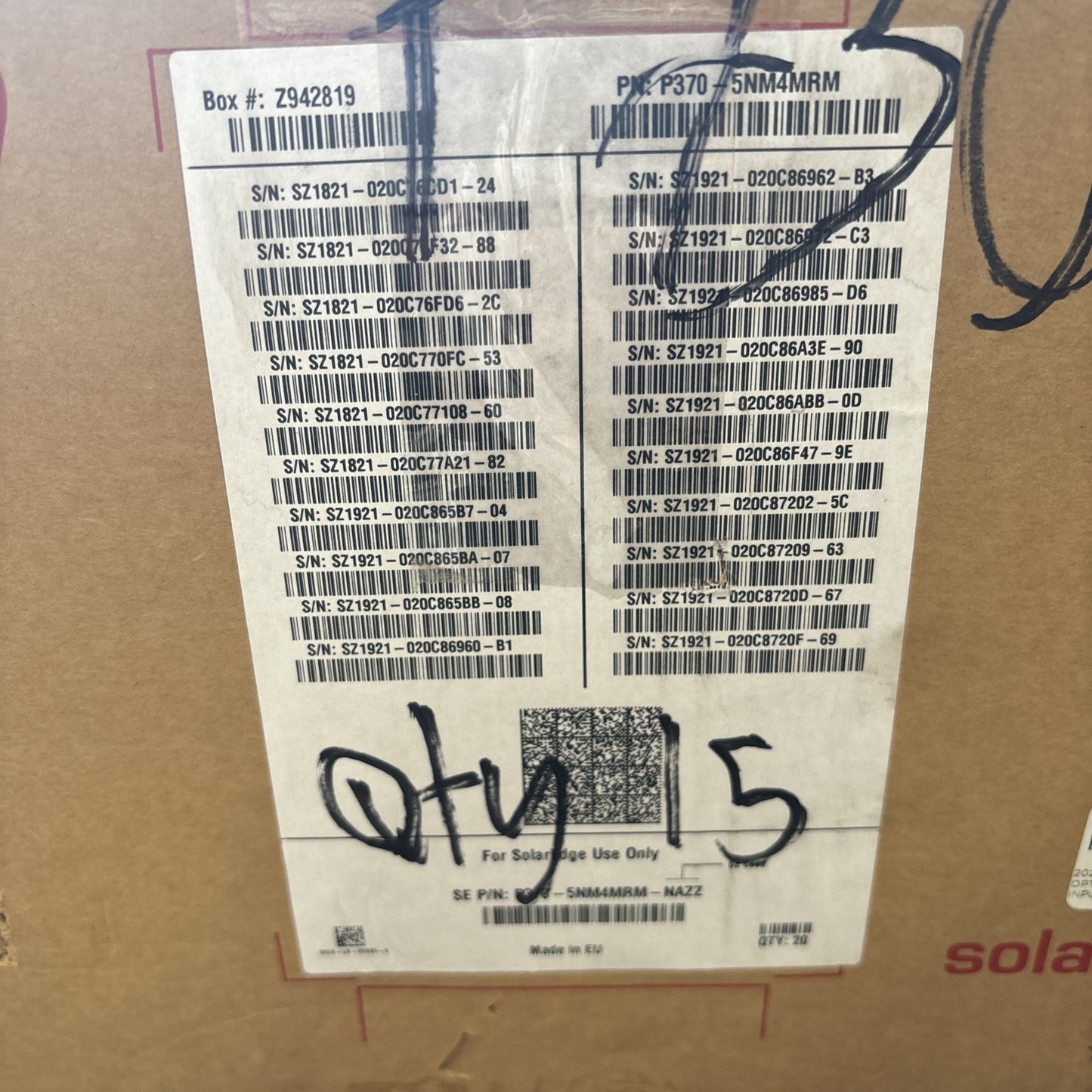 Lot Of 12 solar edge p370 solar panel optimizer1