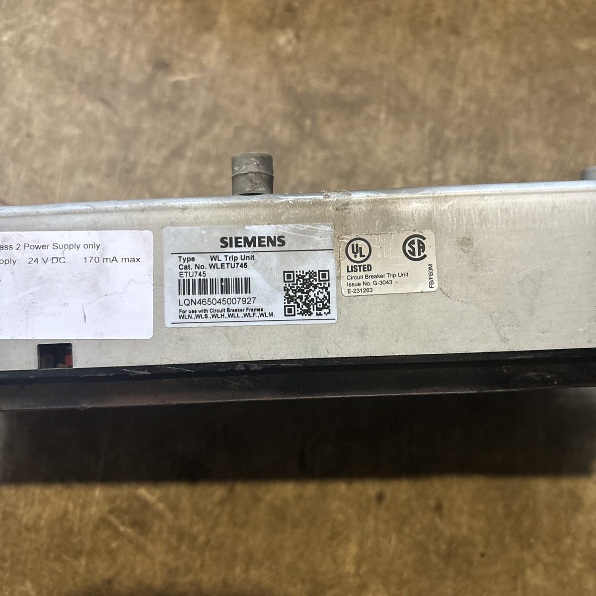 Siemens WLETU745 Circuit Breaker Trip Unit2