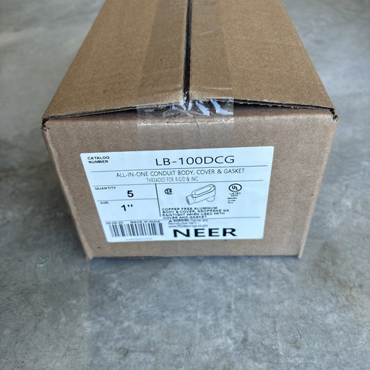 5 LB-100DCG Type LB Conduit Body With Cover and Gasket 1 in Hub Appleton NEER0