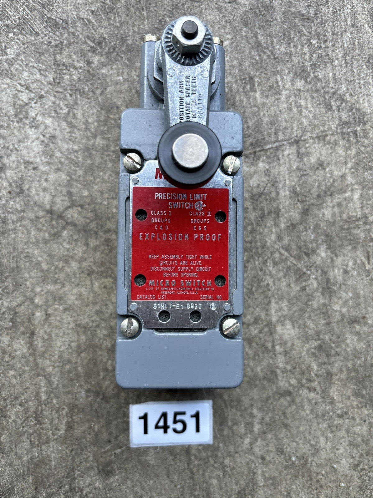 MICRO SWITCH 51ML7 E1 PRECISION LIMIT SWITCH NEW0
