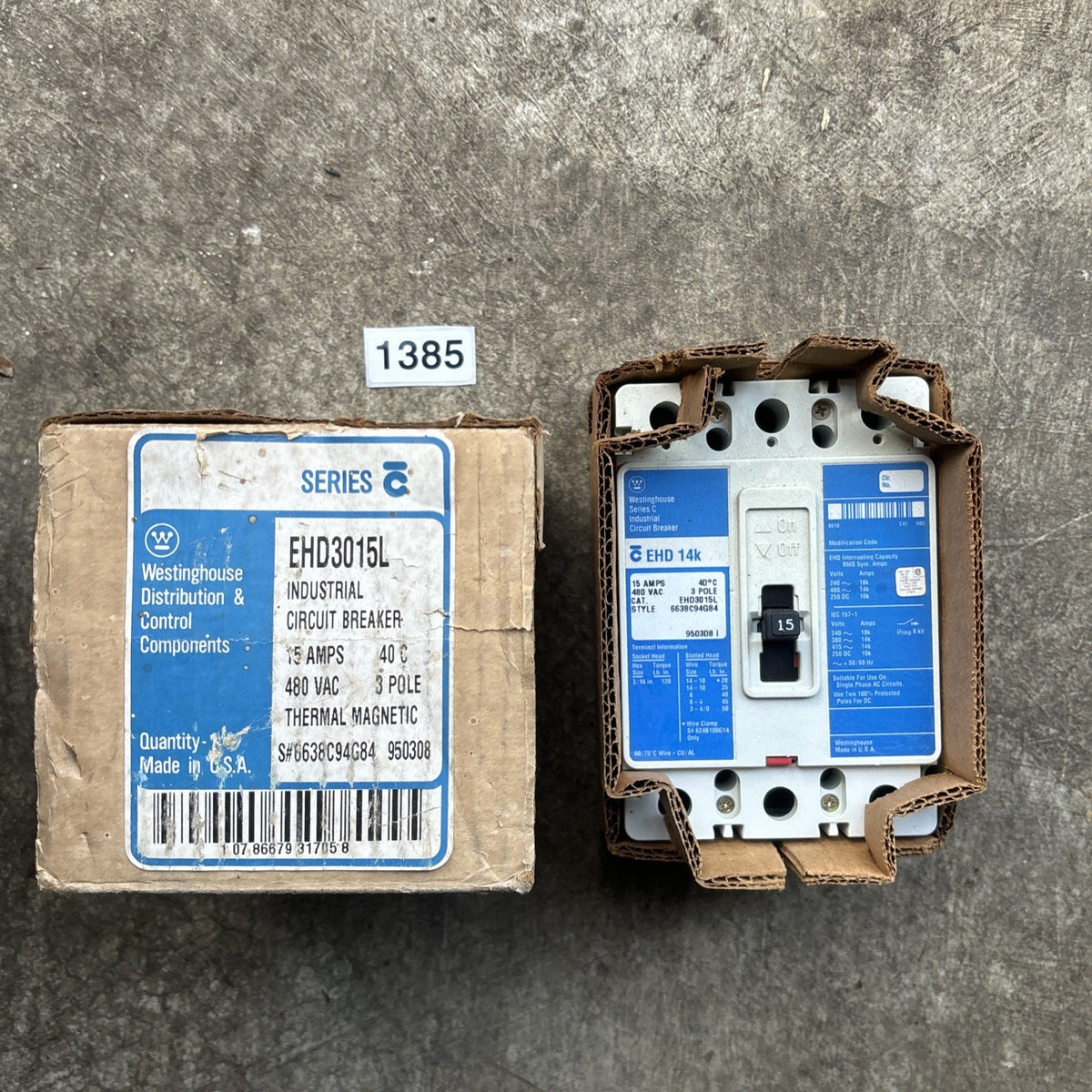 Westinghouse EHD3030L 30A 480VAC Circuit Breaker0
